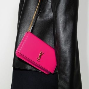 Saint Laurent Classic Monogram Phone Holder Shoulder Bag Leather.